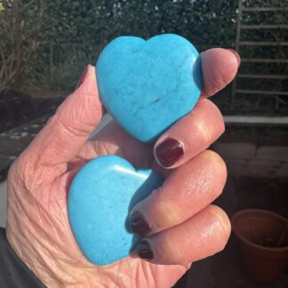 Blue Howlite Flat Heart