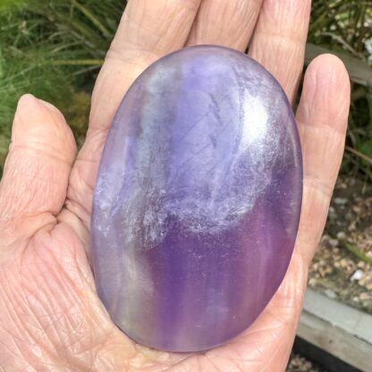 Lavender Yttrium Fluorite Flat Palm Stone - Image 4
