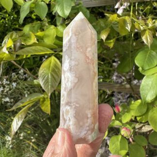 Pink Flower Agate Tower