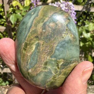 Rare Green Hair Jasper Palm Stone