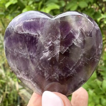 Deep Amethyst Polished Flat Heart - Image 3