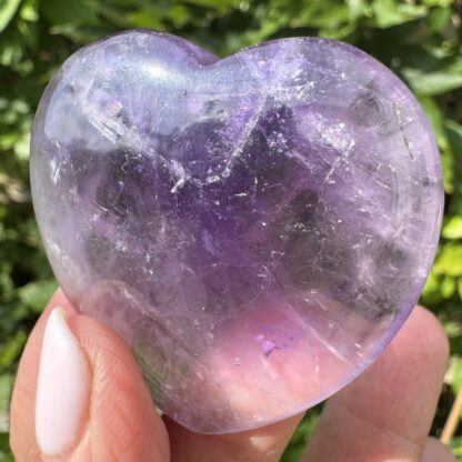 Lavender Amethyst Flat Heart - Image 2