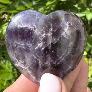 Deep Amethyst Polished Flat Heart