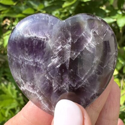Deep Amethyst Polished Flat Heart