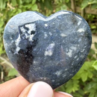 Dark Blue Quartz Crystal Heart