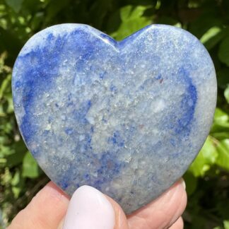 Blue Quartz/Blue Aventurine Flat Heart