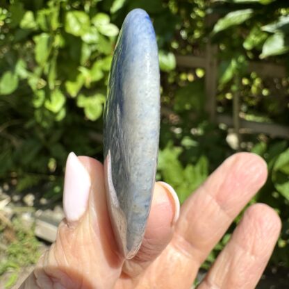 Blue Quartz/Blue Aventurine Flat Heart - Image 3
