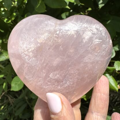 Large Gemmy Rose Quartz Heart With Rainbows - Image 7