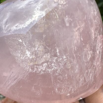 Large Gemmy Rose Quartz Heart With Rainbows - Image 6