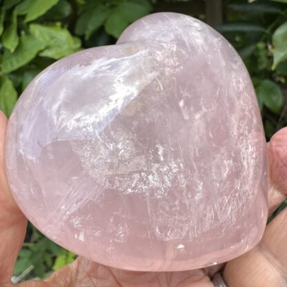 Large Gemmy Rose Quartz Heart With Rainbows - Image 5