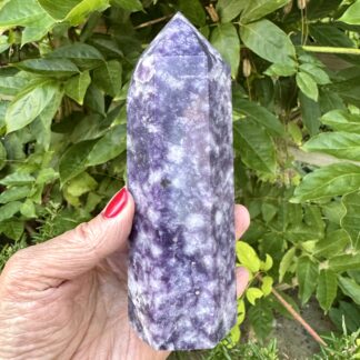 Purple and Lilac Lepidolite Tower 14cm