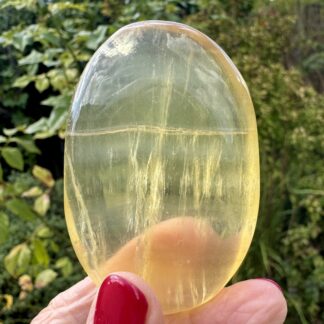 Golden Yellow Fluorite Palm Stone