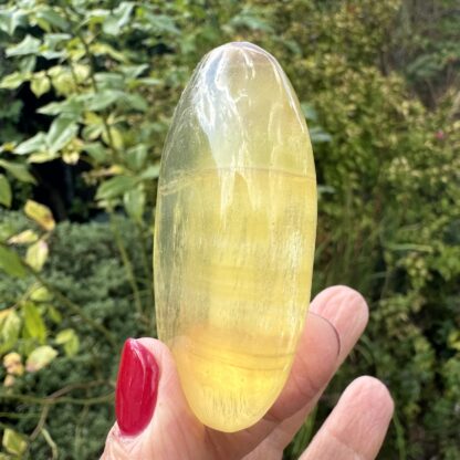 Golden Yellow Fluorite Palm Stone - Image 4