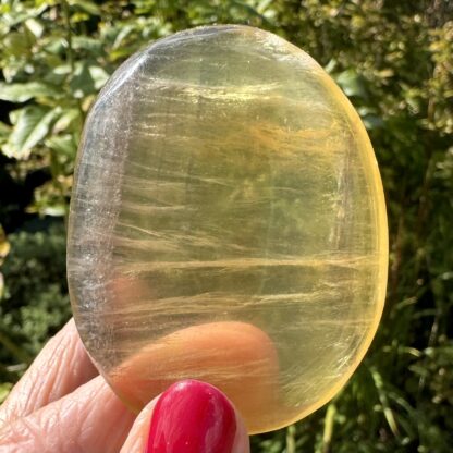 Golden Yellow Fluorite Palm Stone - Image 2