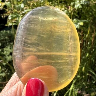 Golden Yellow Fluorite Palm Stone
