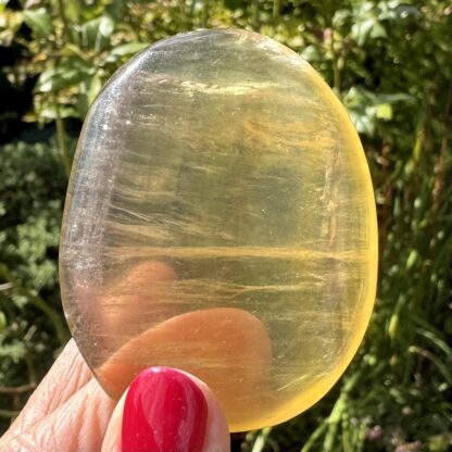 Golden Yellow Fluorite Palm Stone