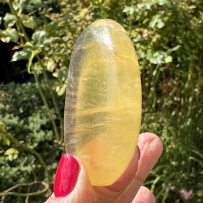 Golden Yellow Fluorite Palm Stone - Image 3