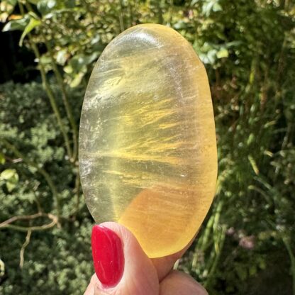 Golden Yellow Fluorite Palm Stone - Image 3