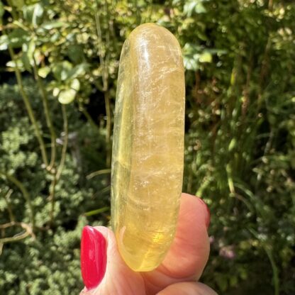 Golden Yellow Fluorite Palm Stone - Image 3