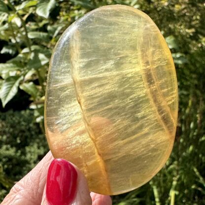 Golden Yellow Fluorite Palm Stone - Image 2