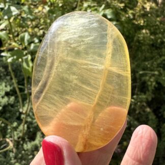 Golden Yellow Fluorite Palm Stone
