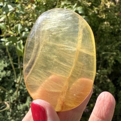 Golden Yellow Fluorite Palm Stone