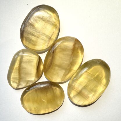 Golden Yellow Fluorite Palm Stone - Image 6