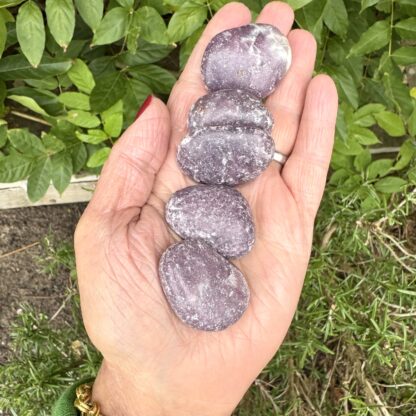 Lepidolite With Pink Tourmaline Flat Pebbles - Image 2