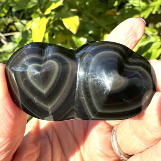Rainbow Obsidian Double Heart