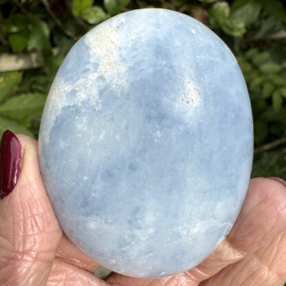 Calming Blue Calcite Palmstone - Image 5