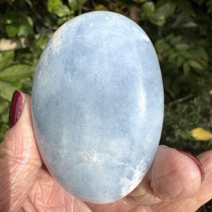 Calming Blue Calcite Palmstone - Image 4